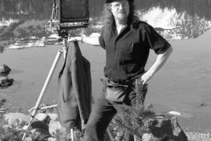 Gary Quay with the Deardorff 8x10 at Three Creeks Lake in 2013