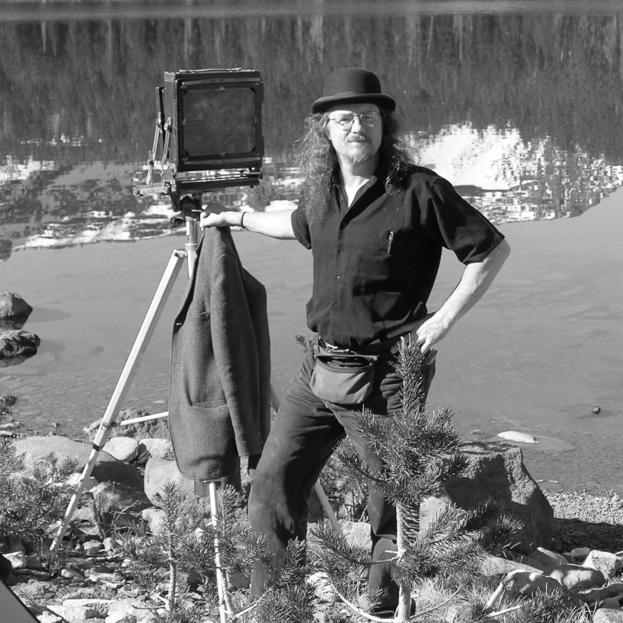 Gary Quay with the Deardorff 8x10 at Three Creeks Lake in 2013