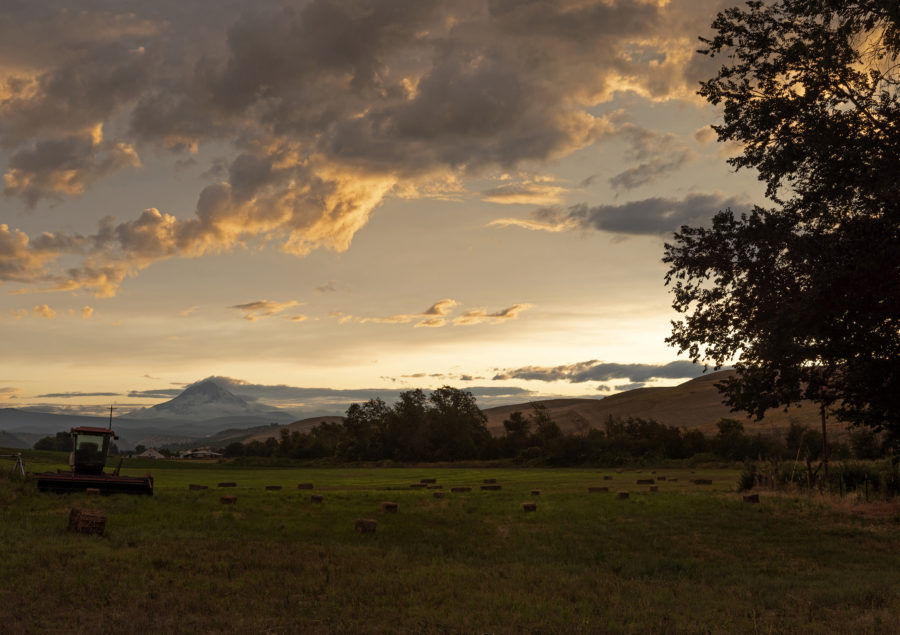 A farm field in Dufur, Oregon at sunset by Gary Quay