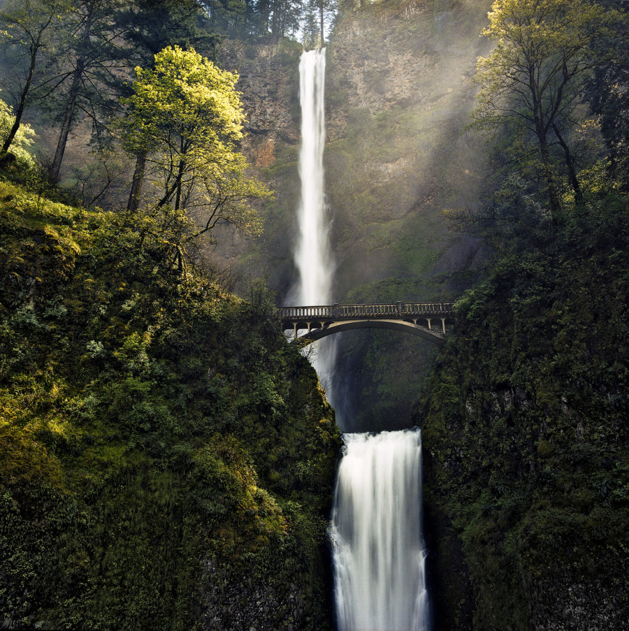 Multnomah Falls in the Columbia Gorge, Oregon in the Spring by Gary Quay