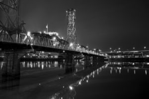 Portland Across the Willamette River with the Hawthorne Bridge by Gary Quay