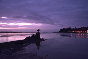 rock formation on the Oregon Coast near Lincoln City at sunset by Gary Quay