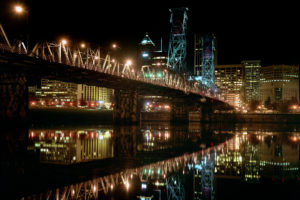The Hawthorne Bridge across the Willamette River in Portland, Oregon by Gary Quay