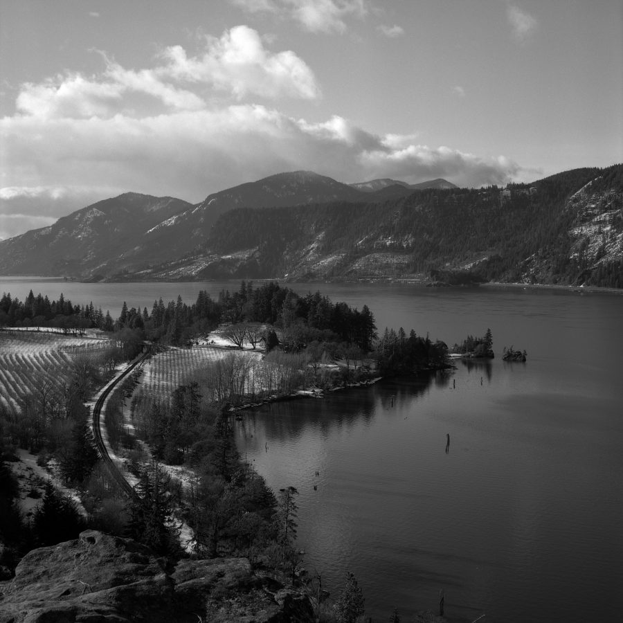 Ruthton Point in the Columbia River Gorge in Winter by Gary Quay