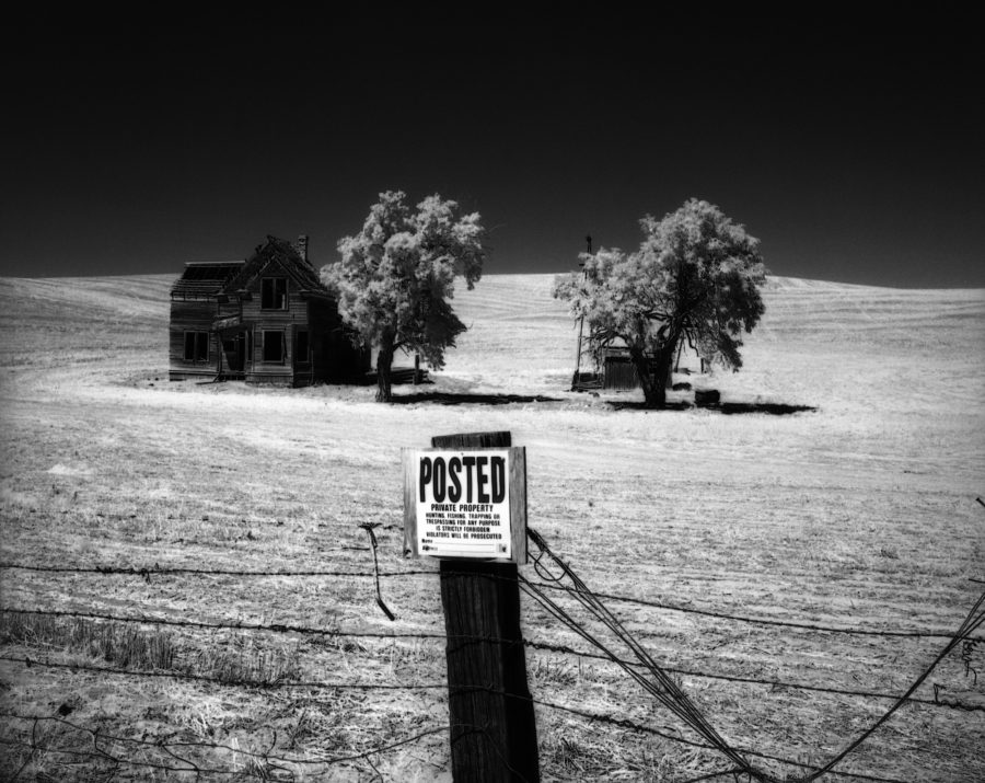 This is the abandoned charles nelson house near the dalles, oregon, taken on infrared film by gary quay