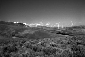 A line of windmills at Maryhill, Washington by Gary L. Quay