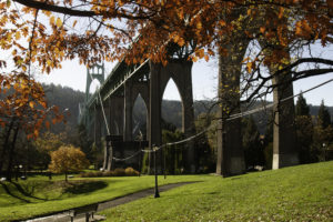 The Saint Johns Bridge in Portland, Oregon, October 2016 by Gary Quay
