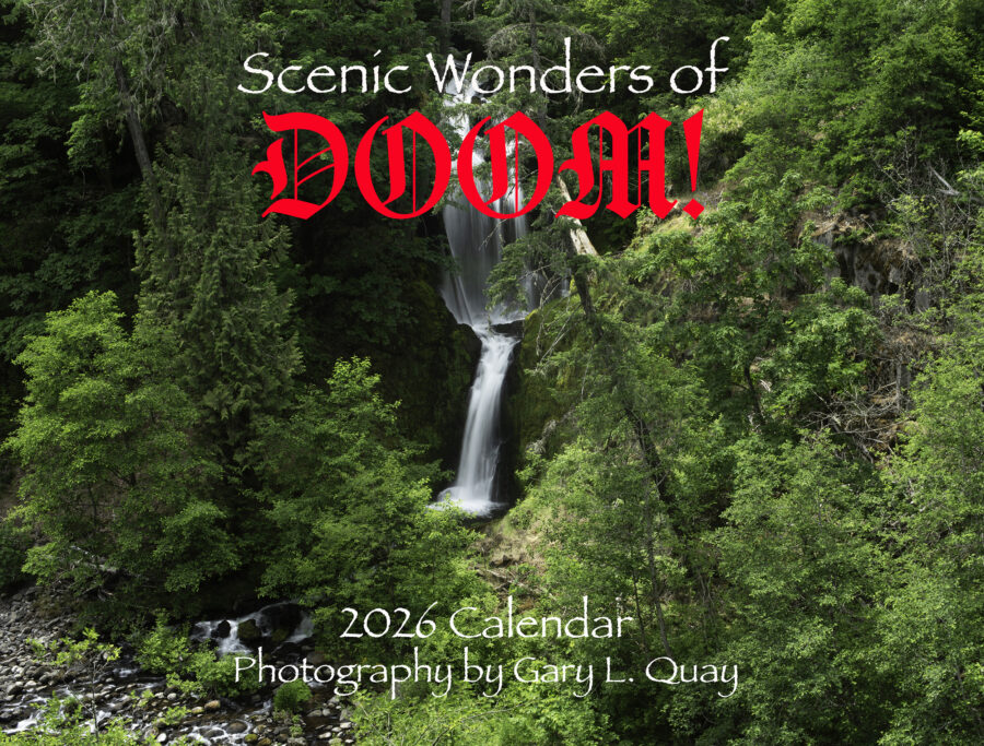 2026 Scenic Wonders of Doom Calendar cover.